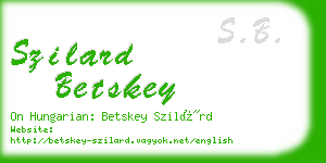 szilard betskey business card